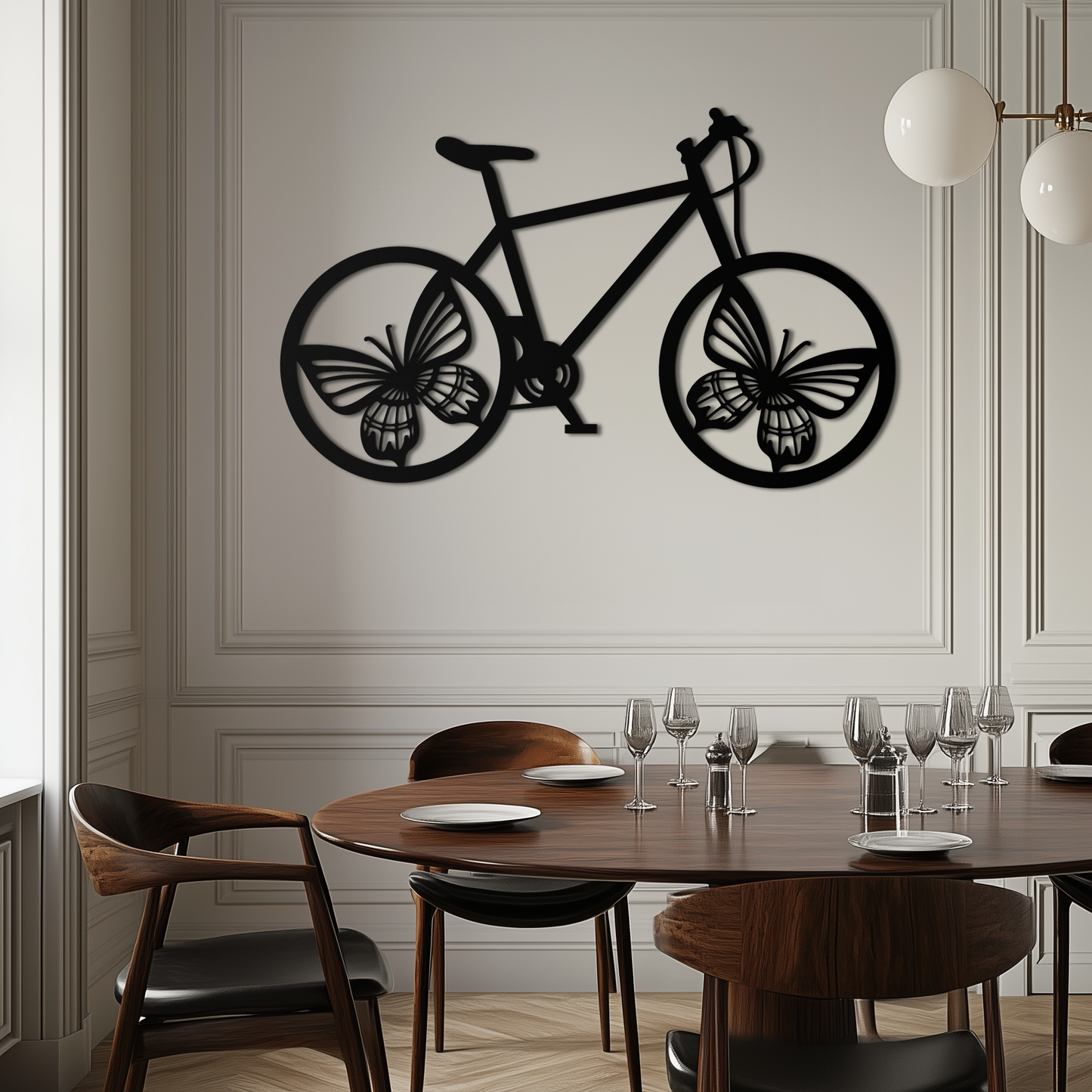 Butterfly Wheel Bicycle Metal Wall Art