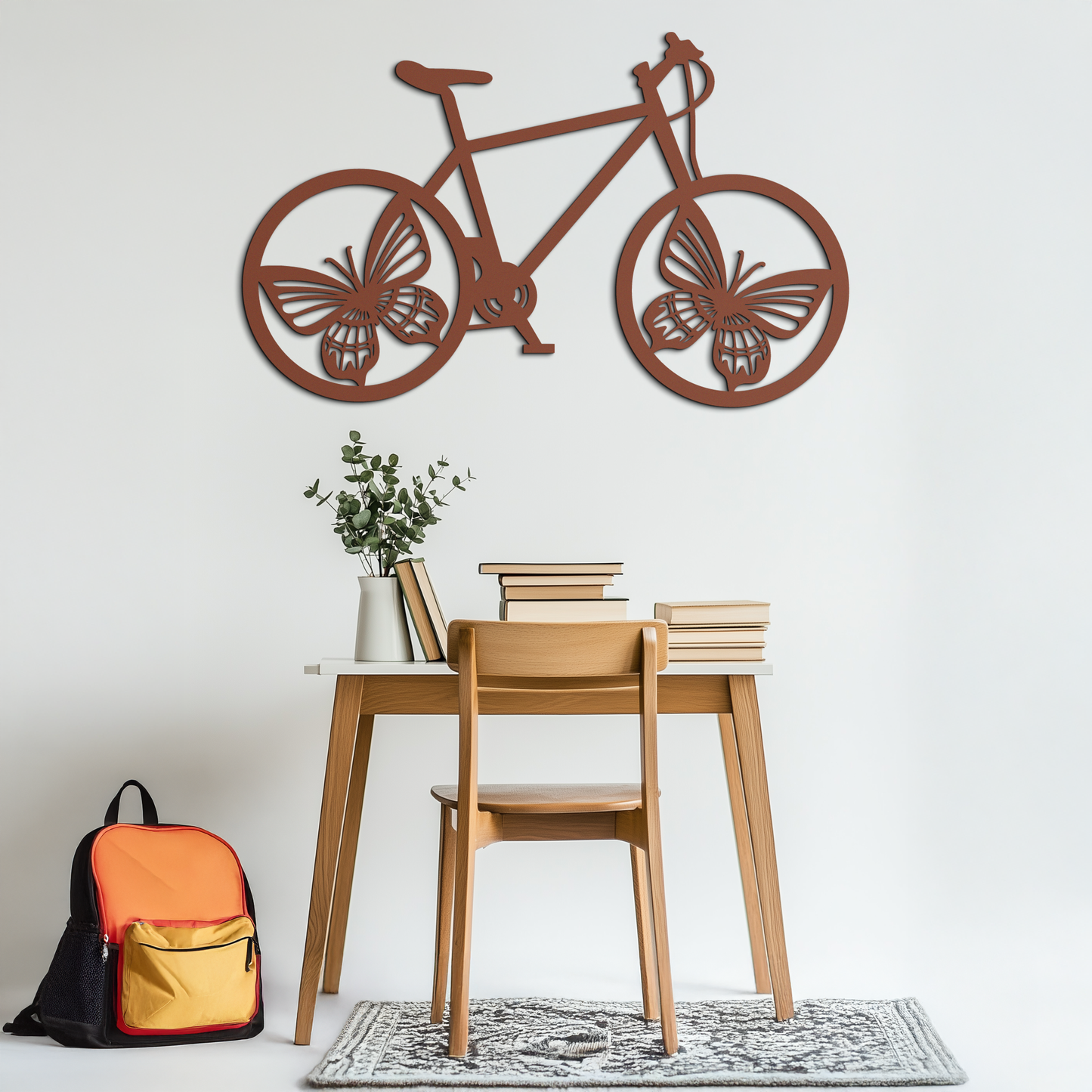 Butterfly Wheel Bicycle Metal Wall Art