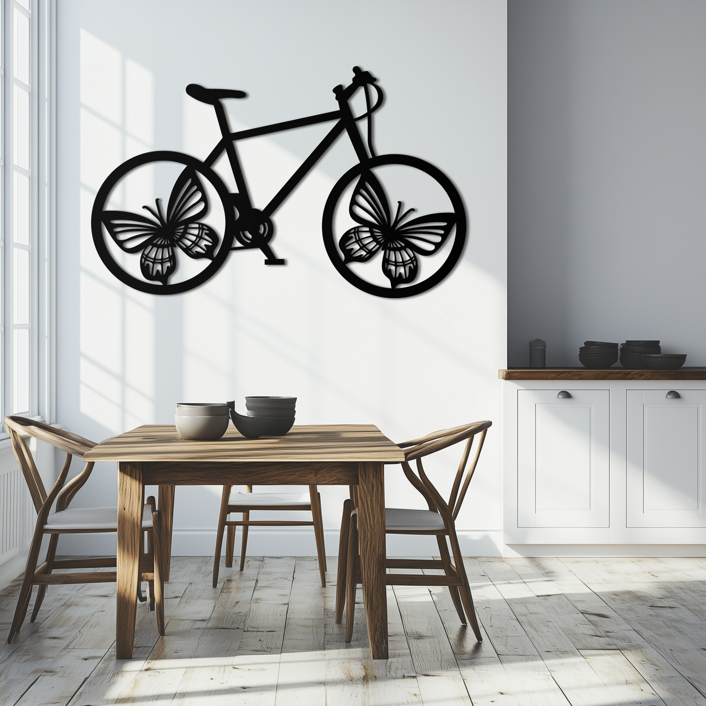 Butterfly Wheel Bicycle Metal Wall Art