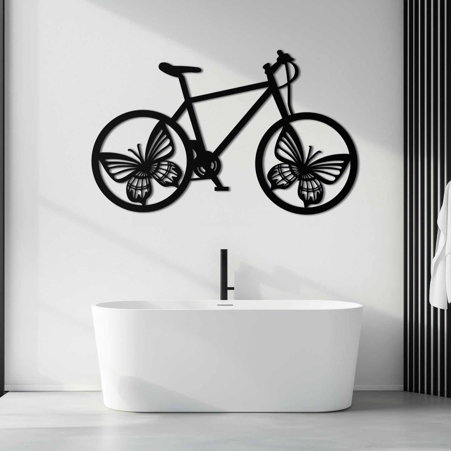 Butterfly Wheel Bicycle Metal Wall Art