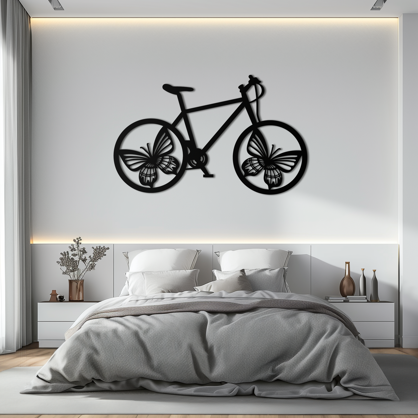Butterfly Wheel Bicycle Metal Wall Art