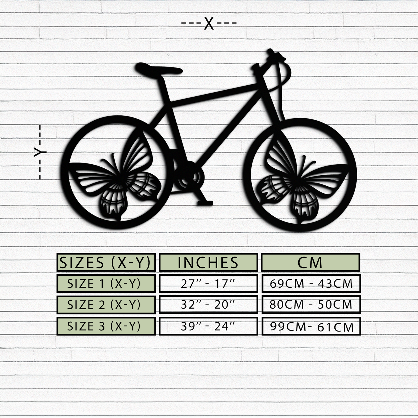 Butterfly Wheel Bicycle Metal Wall Art