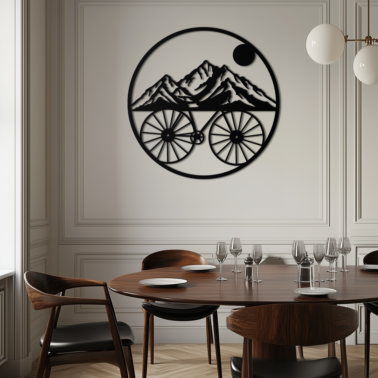 Mountain Bike and Nature Scene Metal Wall Art