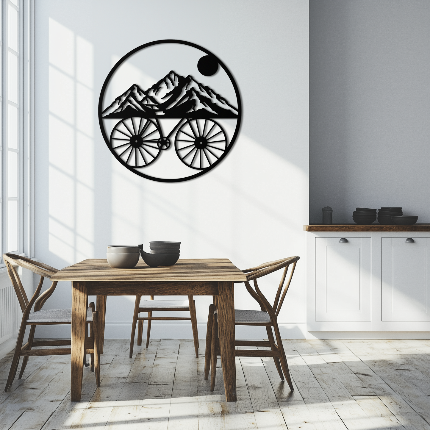 Mountain Bike and Nature Scene Metal Wall Art