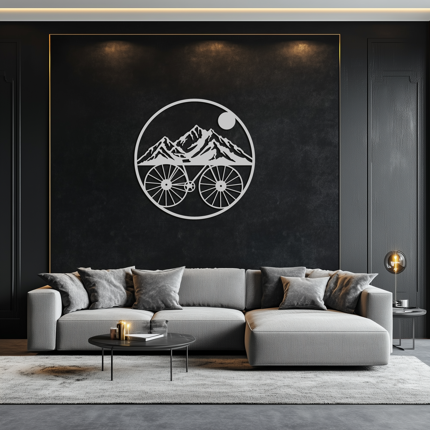 Mountain Bike and Nature Scene Metal Wall Art