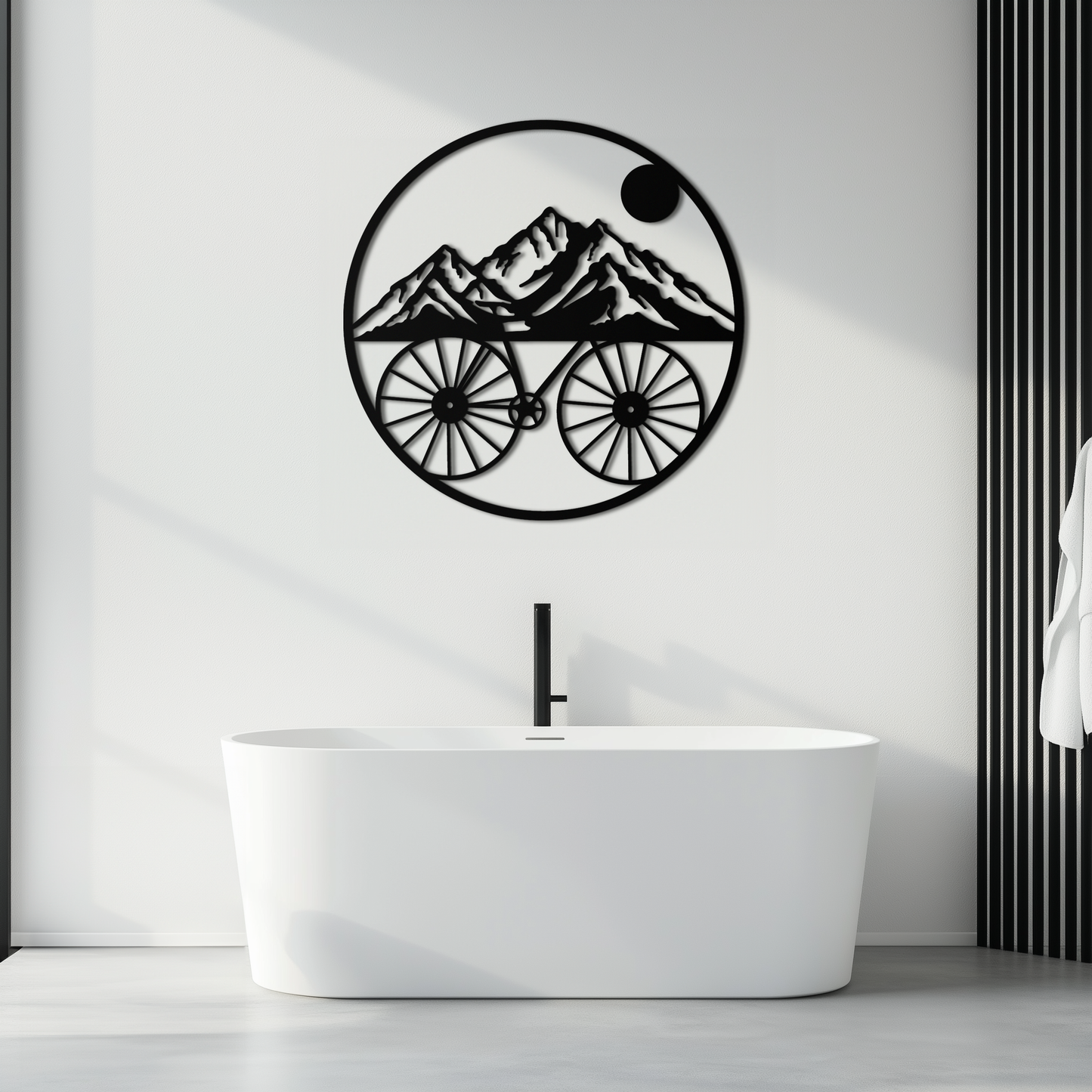 Mountain Bike and Nature Scene Metal Wall Art
