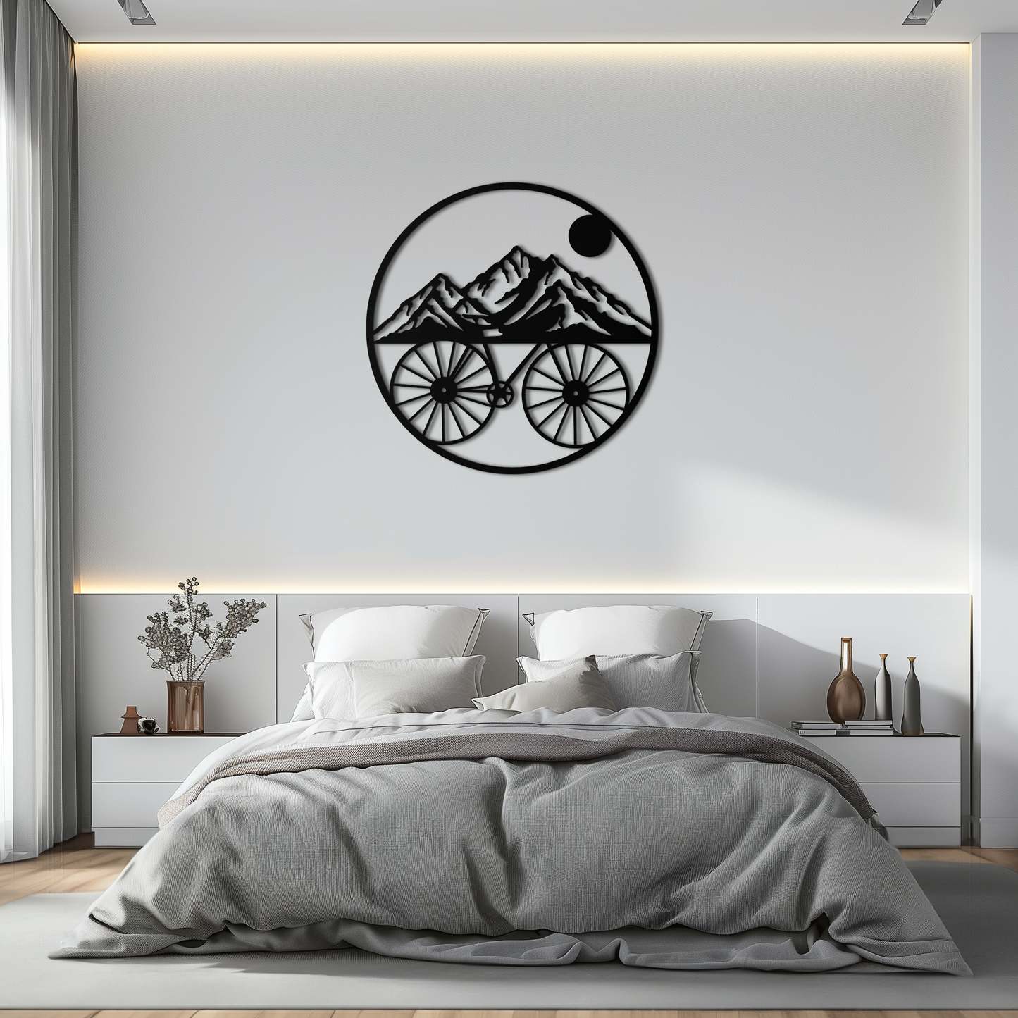 Mountain Bike and Nature Scene Metal Wall Art