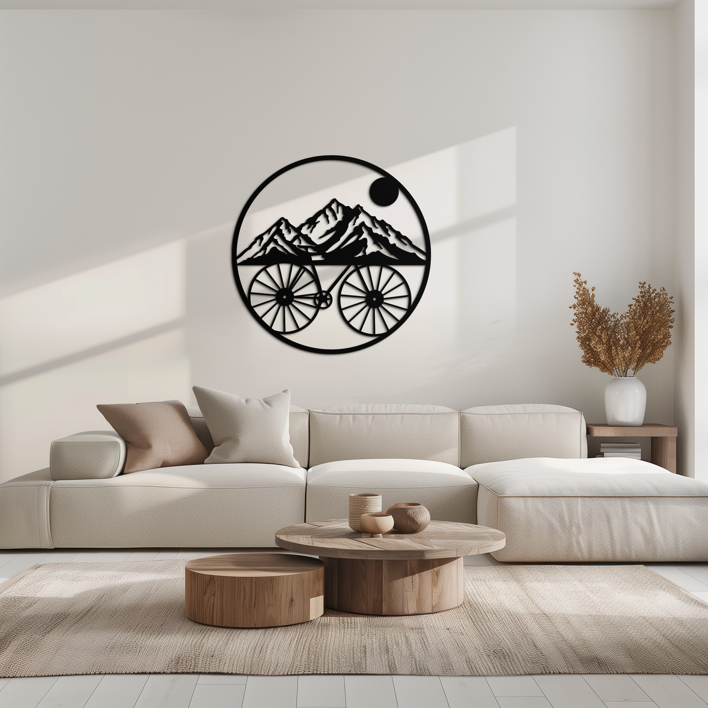 Mountain Bike and Nature Scene Metal Wall Art