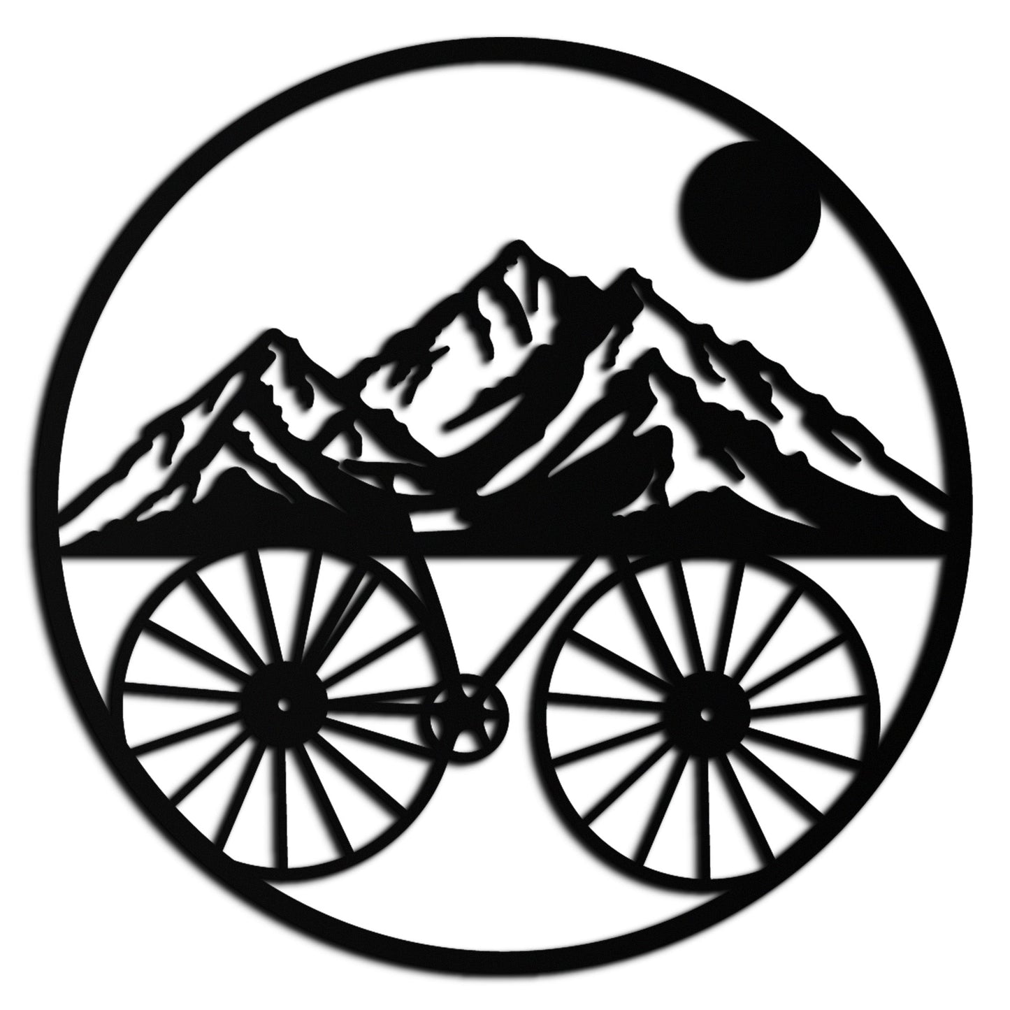 Mountain Bike and Nature Scene Metal Wall Art