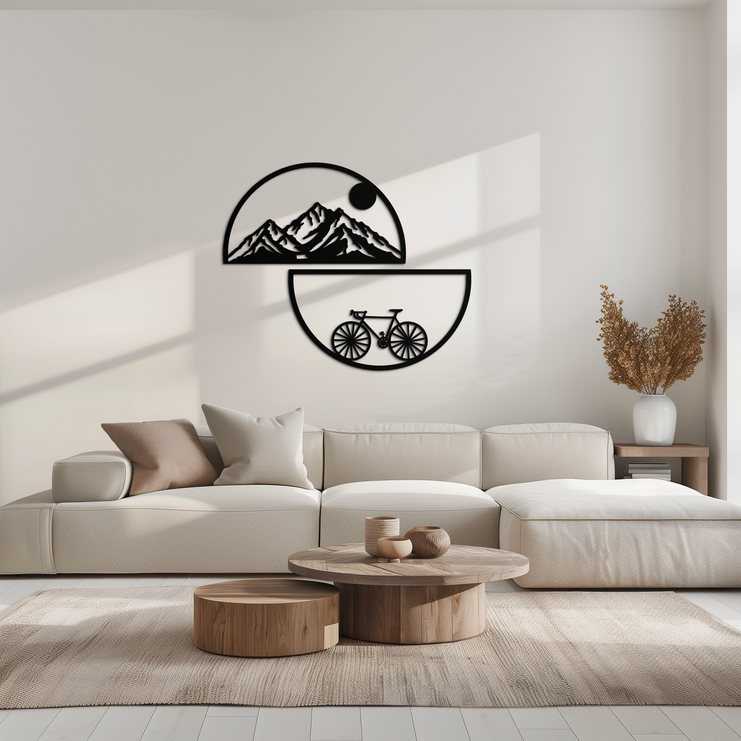 Mountain View and Bicycle Metal Wall Art