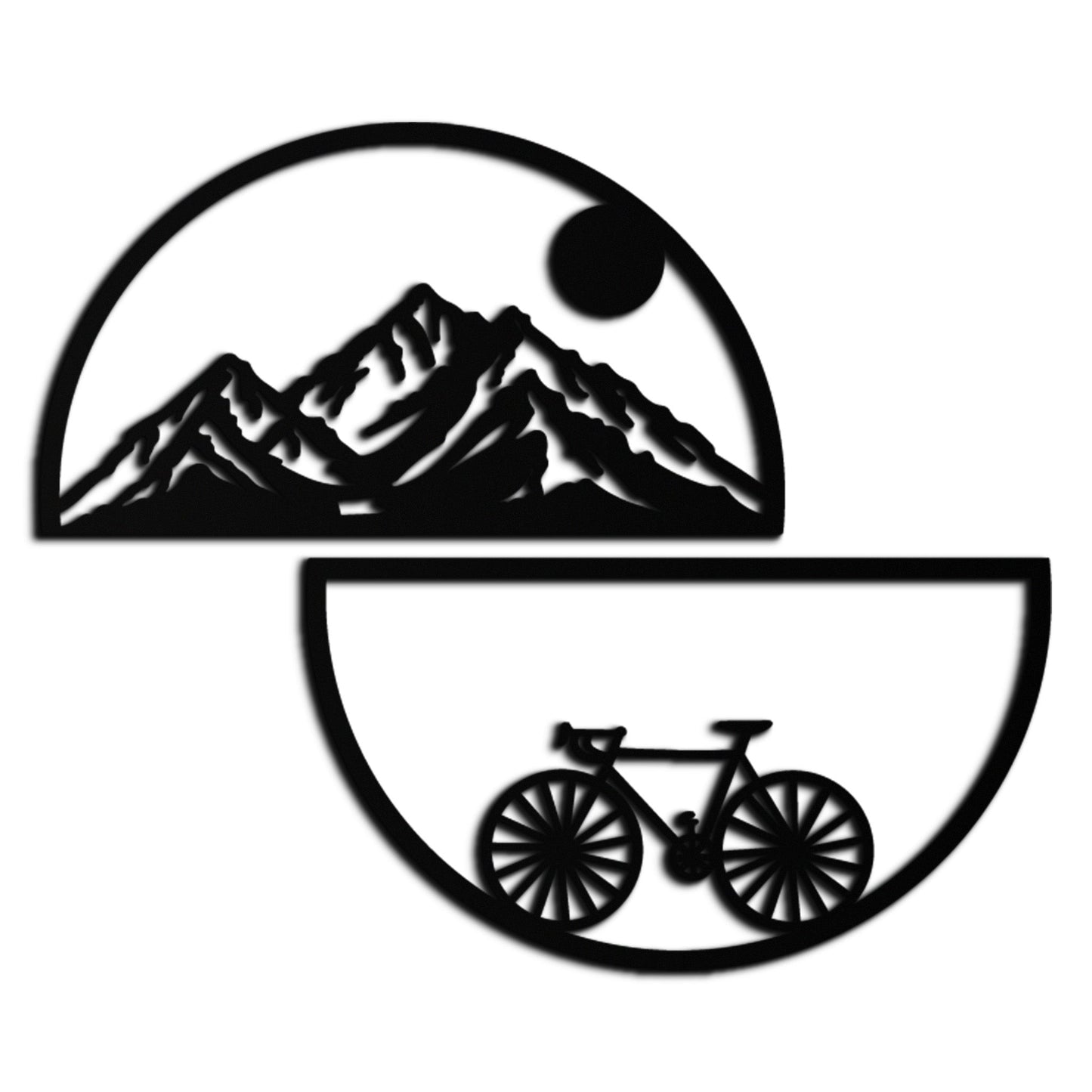 Mountain View and Bicycle Metal Wall Art