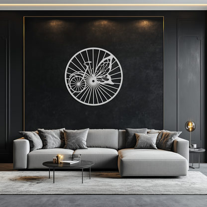 Round Butterfly Wheel Bicycle Metal Wall Art