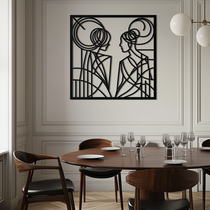 Abstract Women Line Art Metal Wall Art