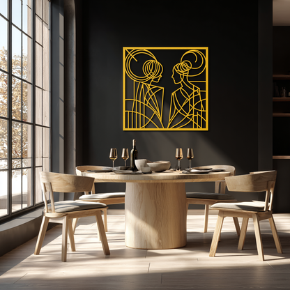 Abstract Women Line Art Metal Wall Art