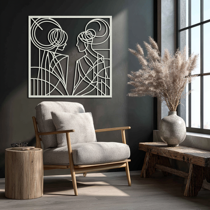 Abstract Women Line Art Metal Wall Art