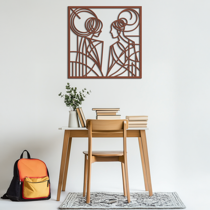 Abstract Women Line Art Metal Wall Art
