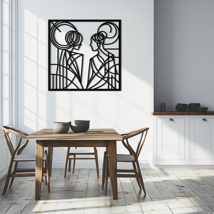 Abstract Women Line Art Metal Wall Art