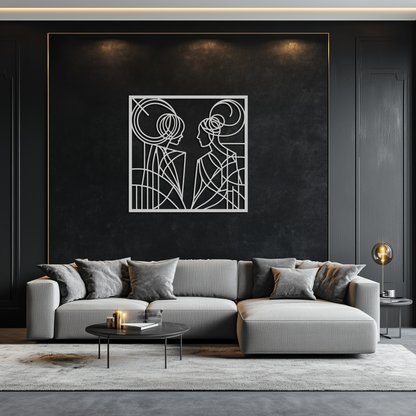 Abstract Women Line Art Metal Wall Art