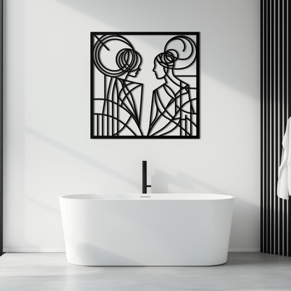 Abstract Women Line Art Metal Wall Art