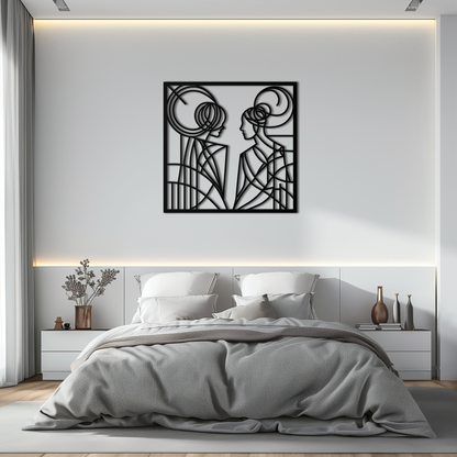 Abstract Women Line Art Metal Wall Art