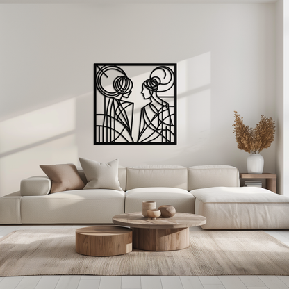 Abstract Women Line Art Metal Wall Art
