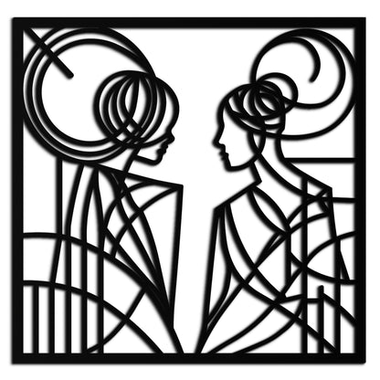 Abstract Women Line Art Metal Wall Art