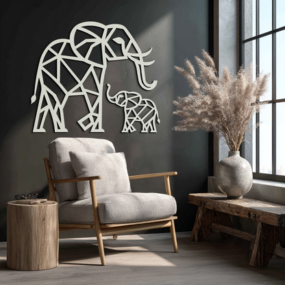 Elephant Family Metal Wall Art - Mom and Calves Decor