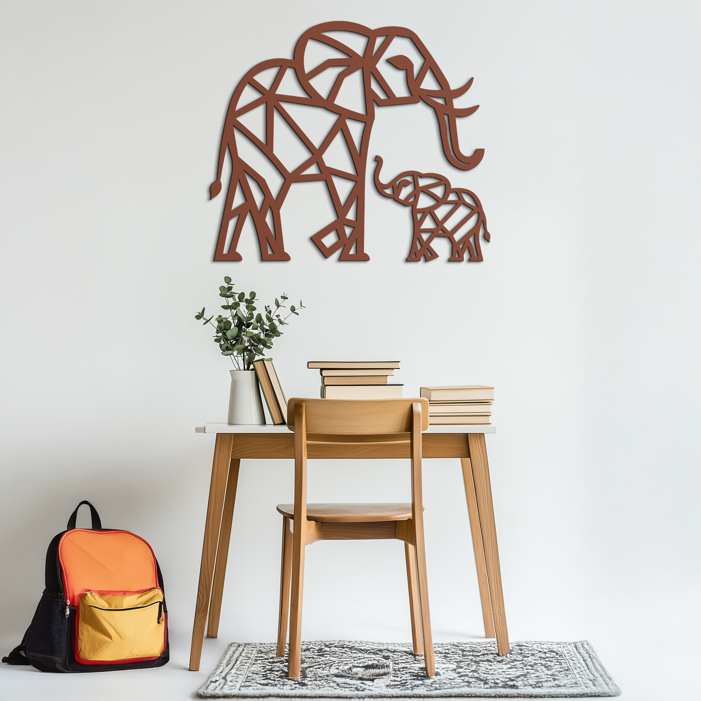 Elephant Family Metal Wall Art - Mom and Calves Decor