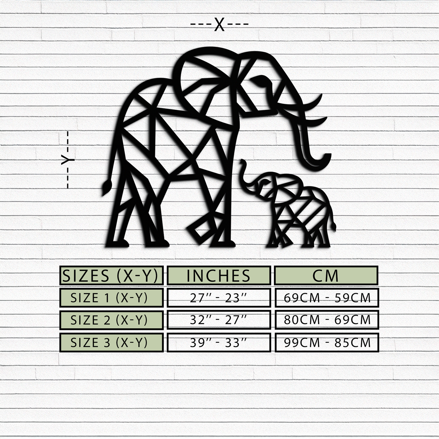 Elephant Family Metal Wall Art - Mom and Calves Decor