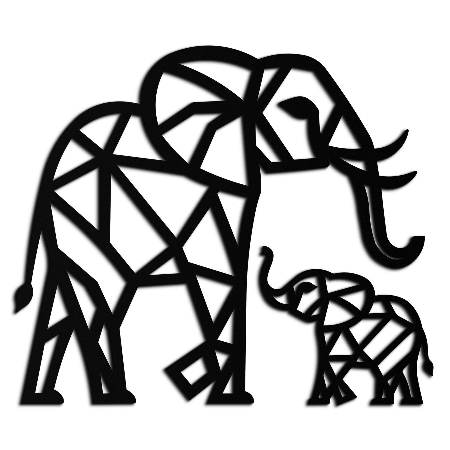 Elephant Family Metal Wall Art - Mom and Calves Decor