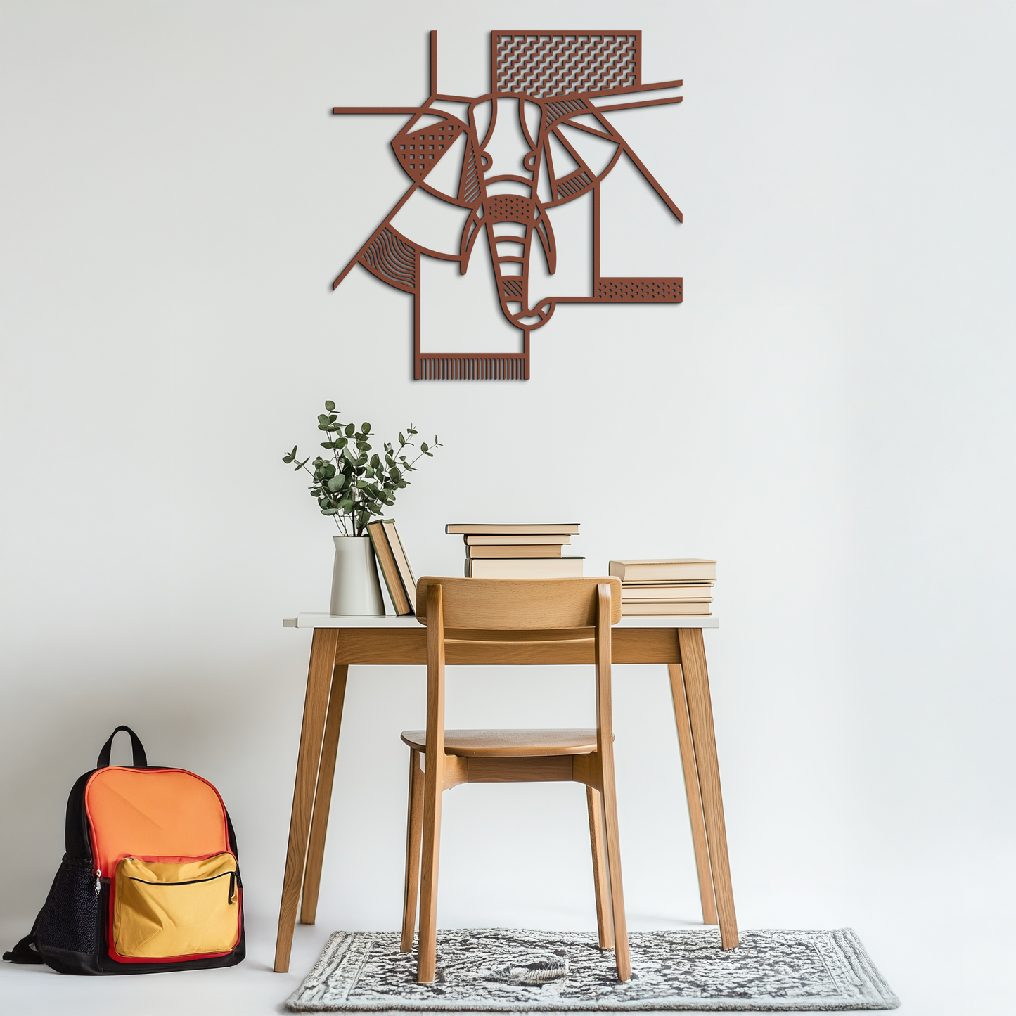 Geometric Elephant Metal Wall Art - Abstract Safari Decor