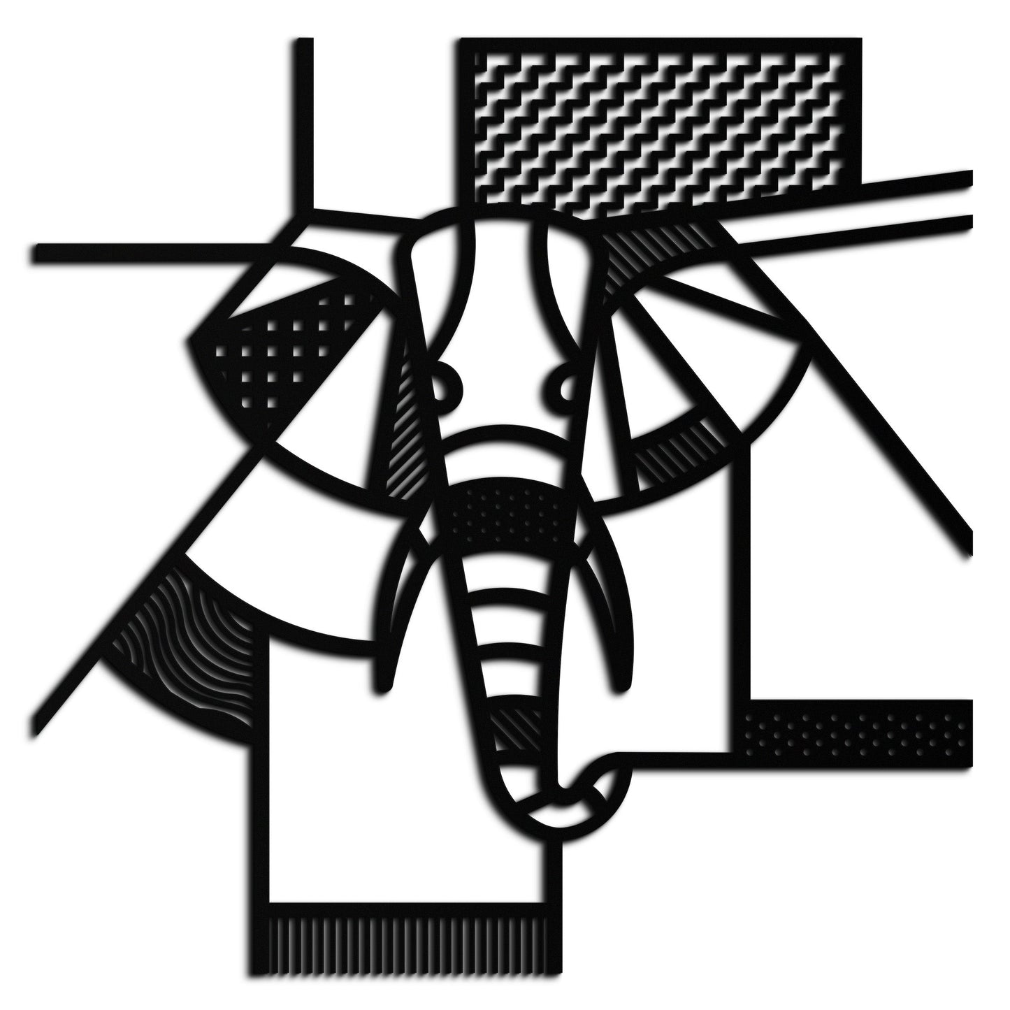 Geometric Elephant Metal Wall Art - Abstract Safari Decor