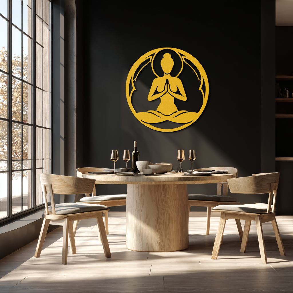 Yoga Pose Silhouette Metal Wall Art