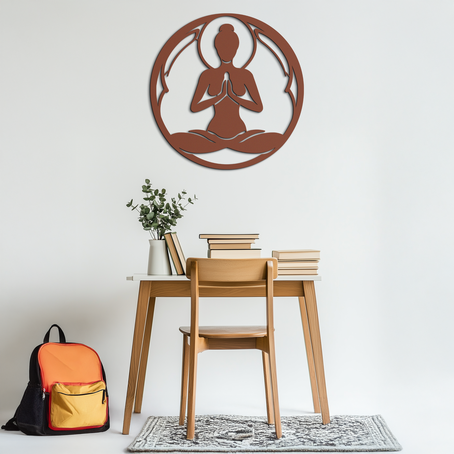 Yoga Pose Silhouette Metal Wall Art