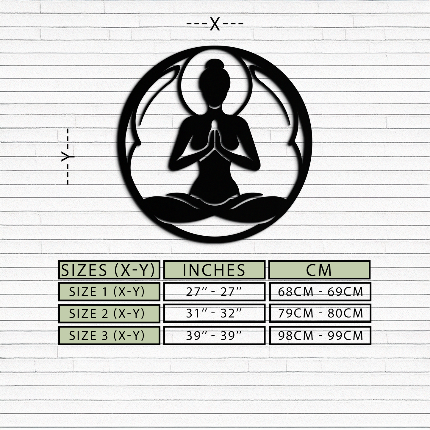 Yoga Pose Silhouette Metal Wall Art