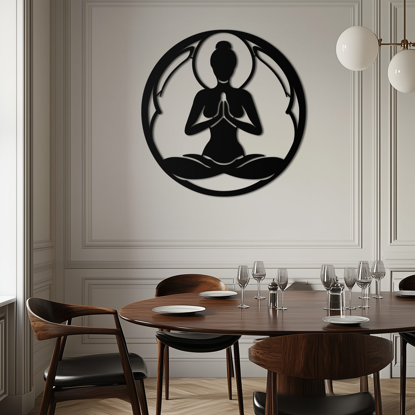 Yoga Pose Silhouette Metal Wall Art
