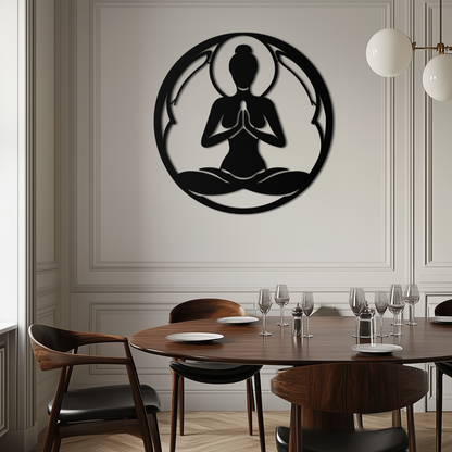 Yoga Pose Silhouette Metal Wall Art