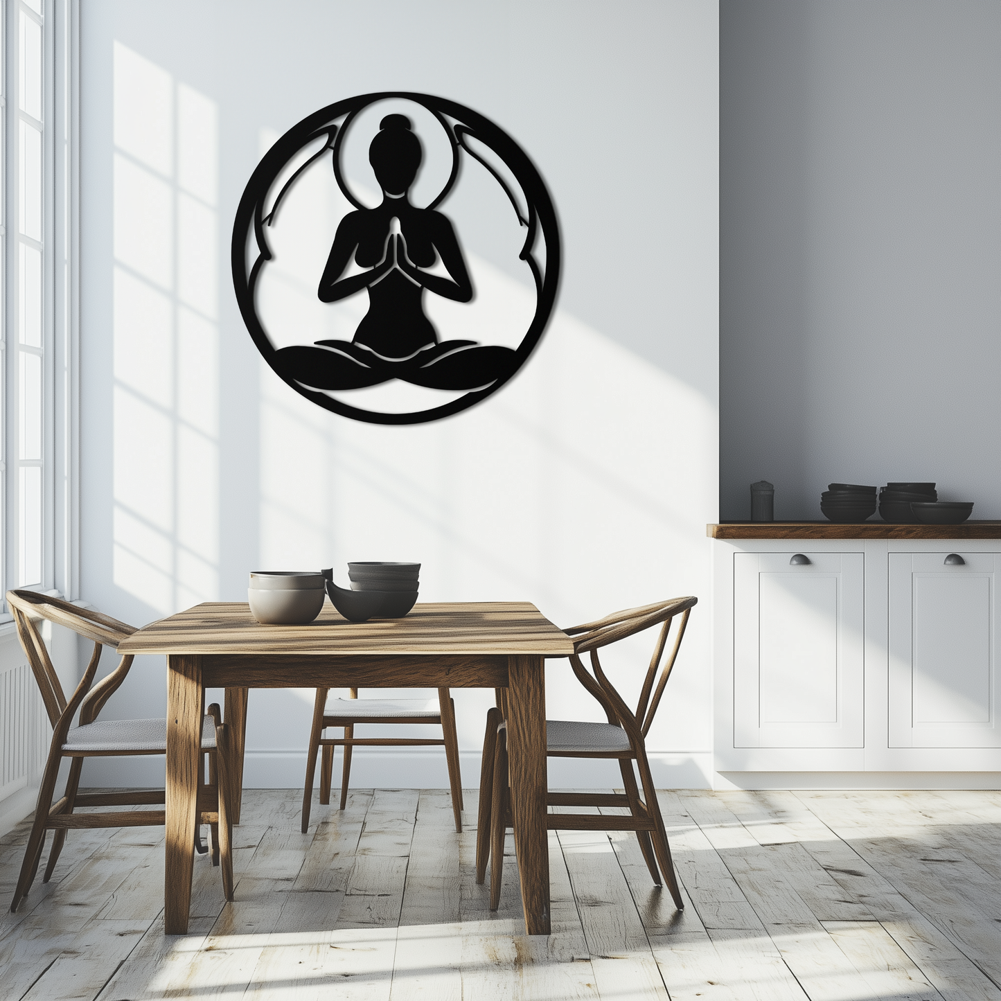 Yoga Pose Silhouette Metal Wall Art