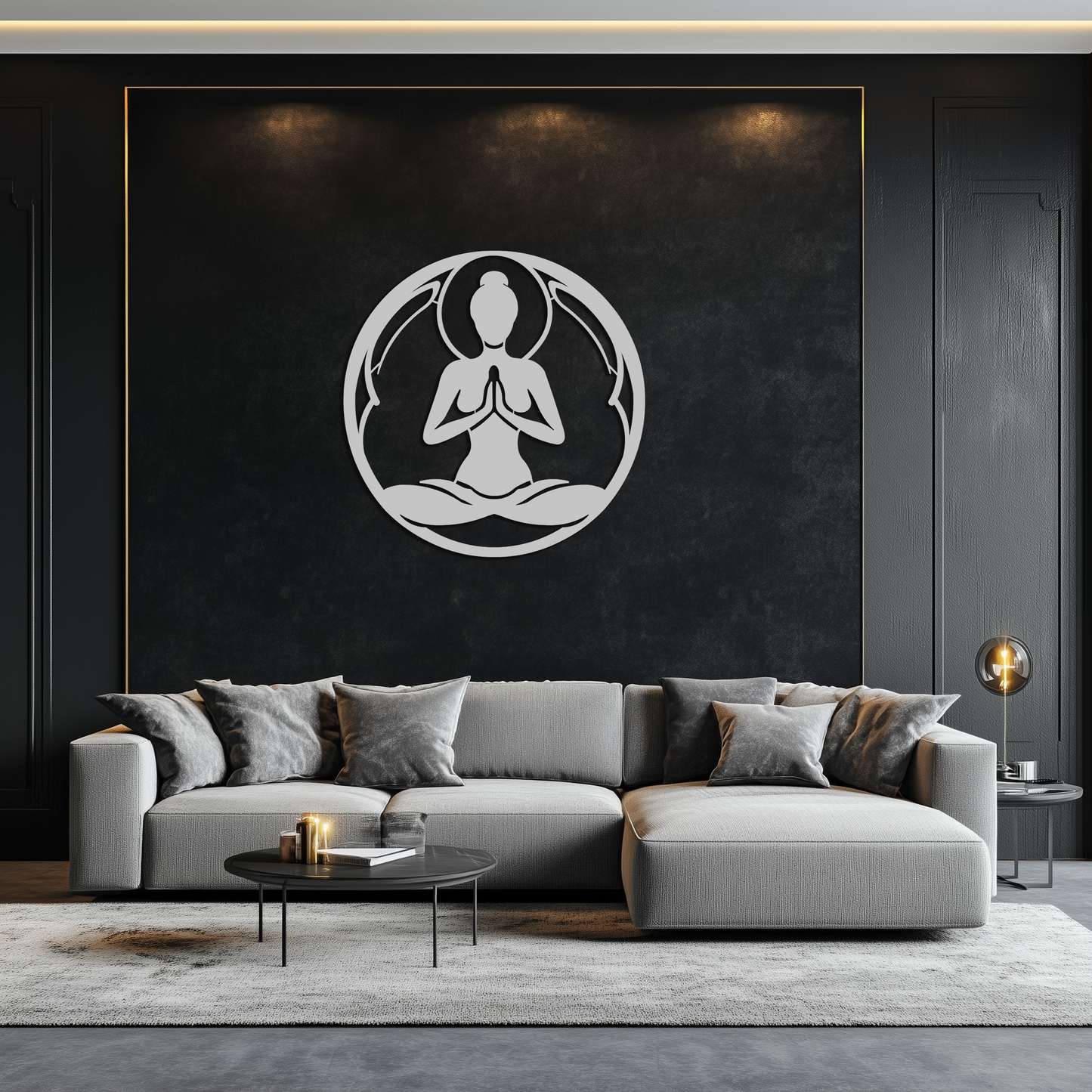 Yoga Pose Silhouette Metal Wall Art