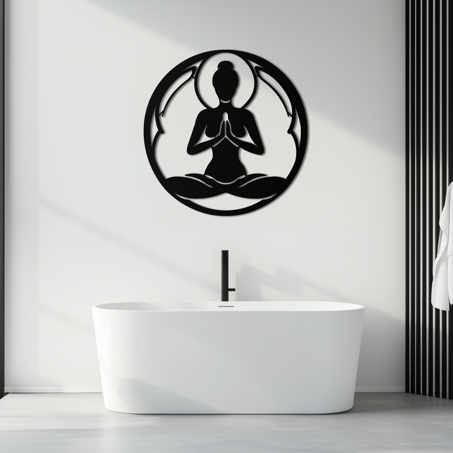 Yoga Pose Silhouette Metal Wall Art