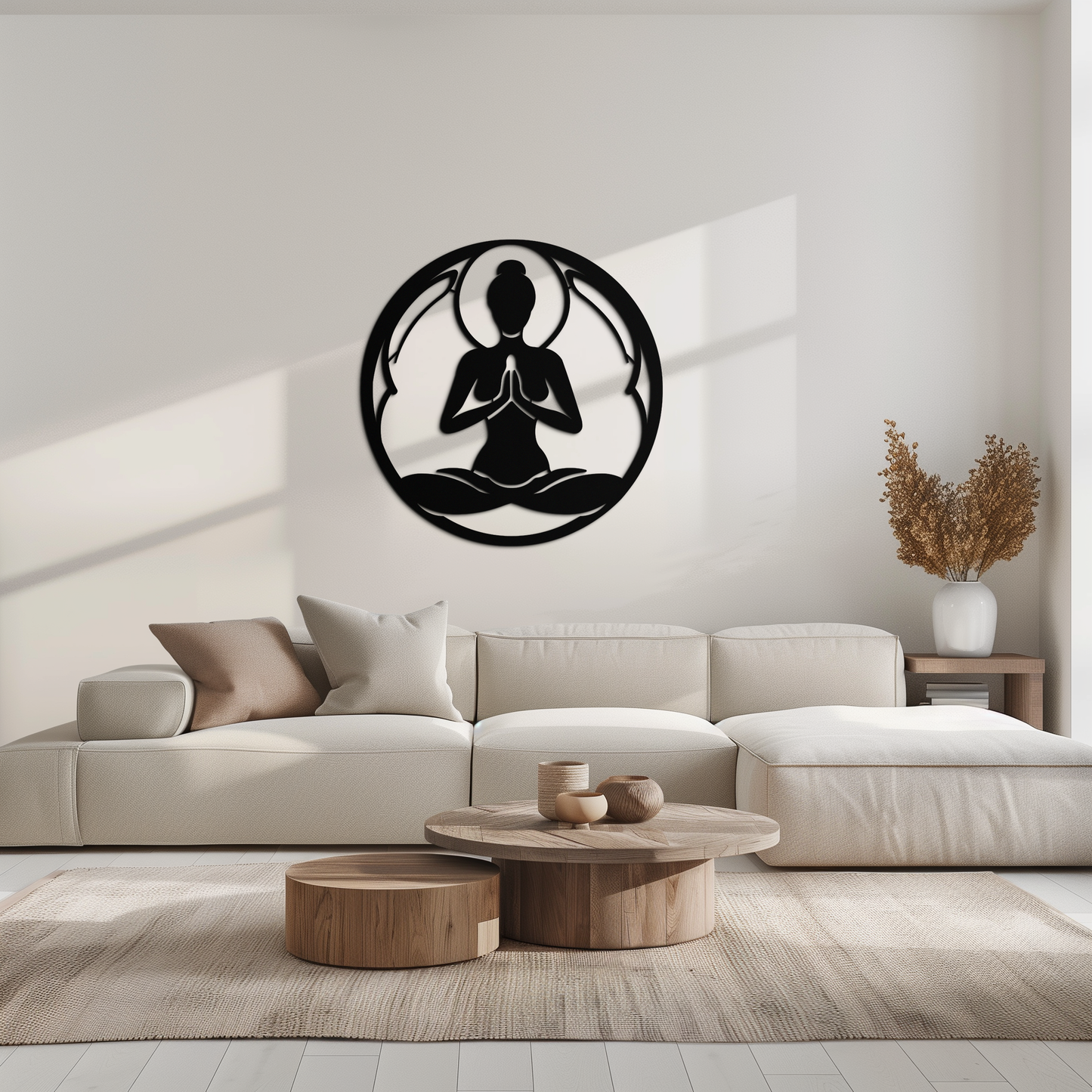 Yoga Pose Silhouette Metal Wall Art