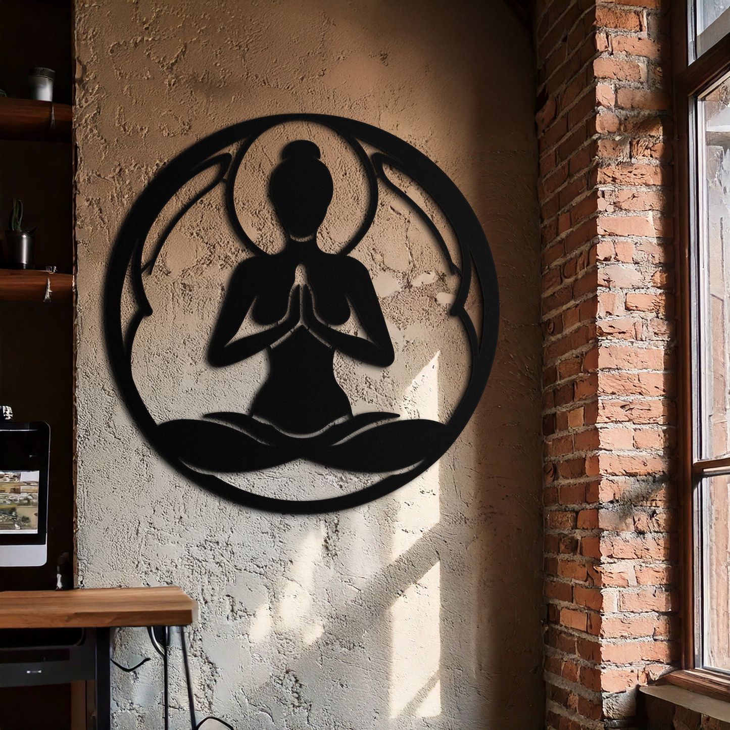 Yoga Pose Silhouette Metal Wall Art