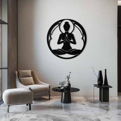 Yoga Pose Silhouette Metal Wall Art