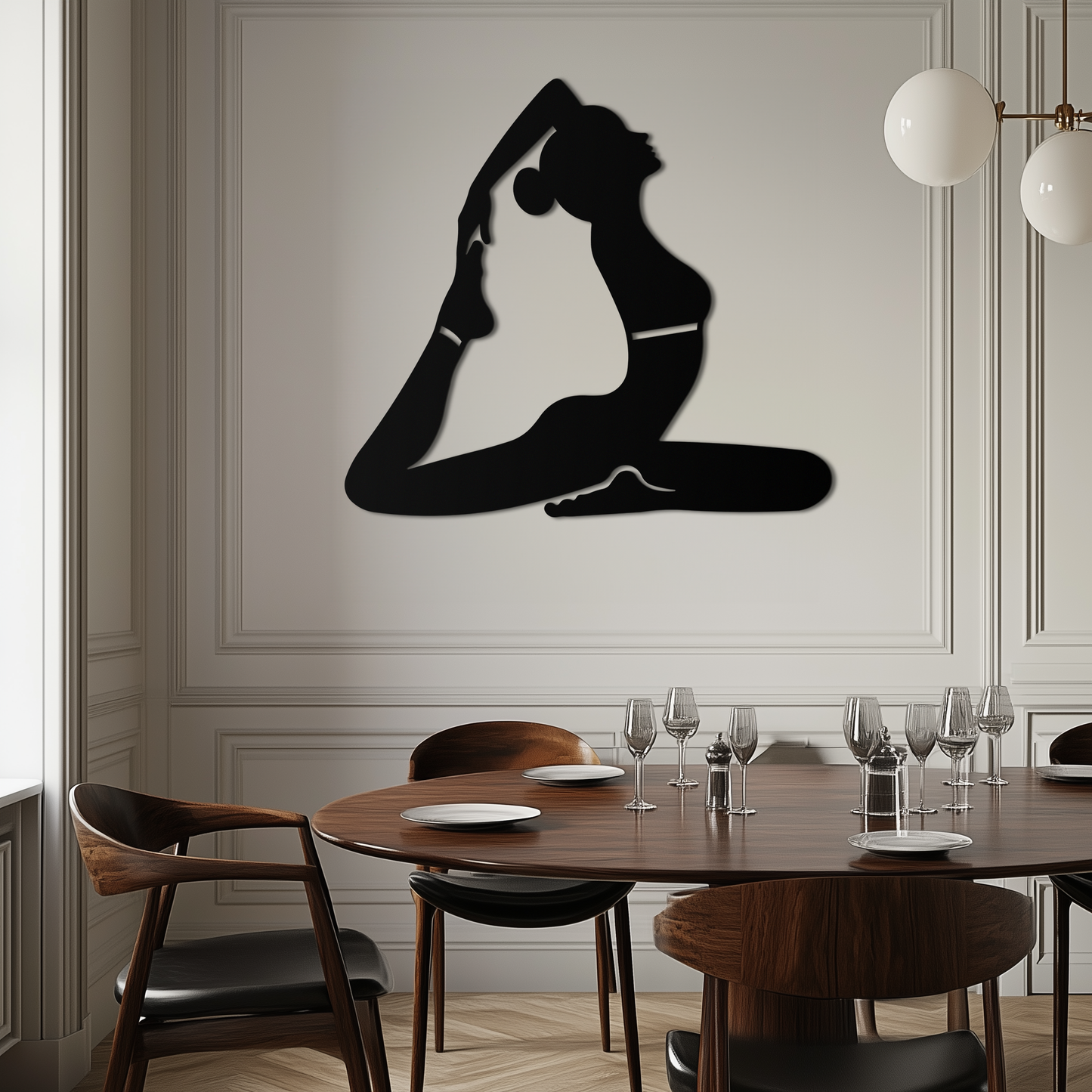Kapotasana Yoga Pose Metal Wall Art