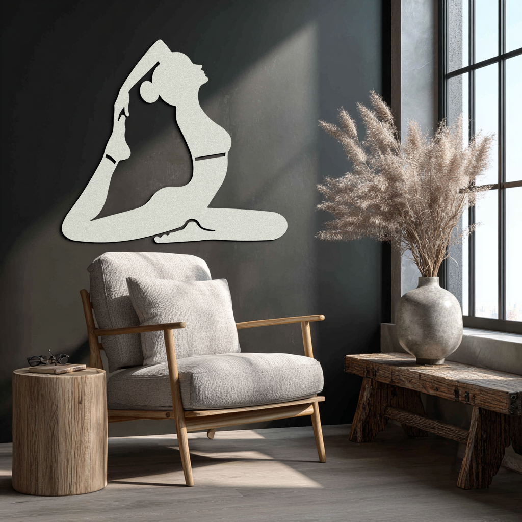 Kapotasana Yoga Pose Metal Wall Art