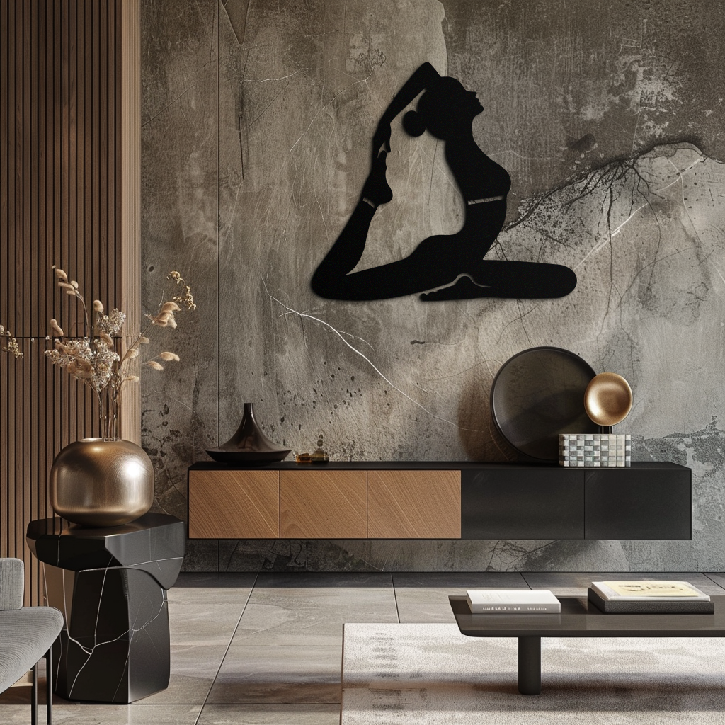 Kapotasana Yoga Pose Metal Wall Art