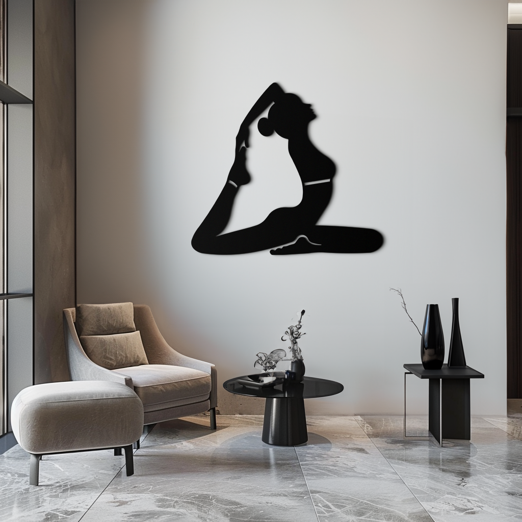 Kapotasana Yoga Pose Metal Wall Art