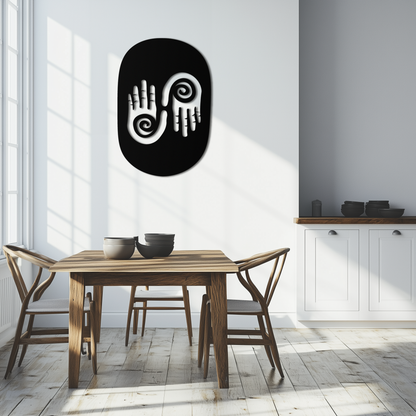 Abstract Spiral Hands Metal Wall Art