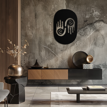 Abstract Spiral Hands Metal Wall Art