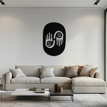 Abstract Spiral Hands Metal Wall Art